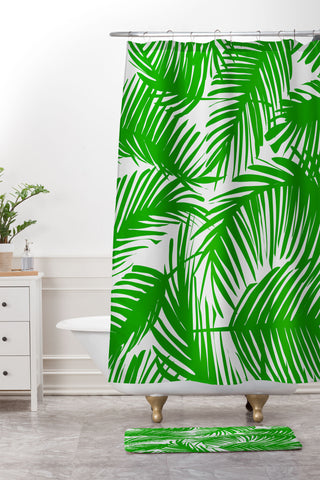 The Old Art Studio Tropical Pattern 02E Shower Curtain And Mat