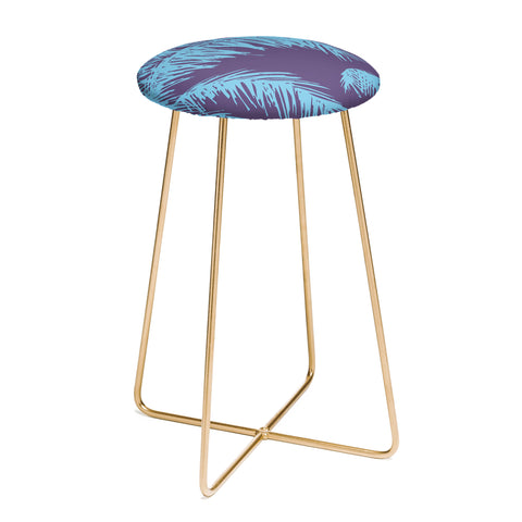 The Old Art Studio Ultra Violet Palm Counter Stool