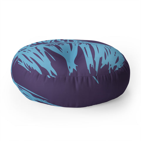 The Old Art Studio Ultra Violet Palm Floor Pillow Round