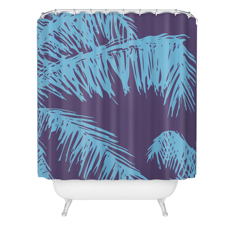 The Old Art Studio Ultra Violet Palm Shower Curtain