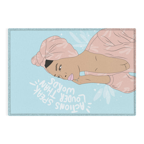 The Optimist Actions Speaks Louder Than Words Outdoor Rug