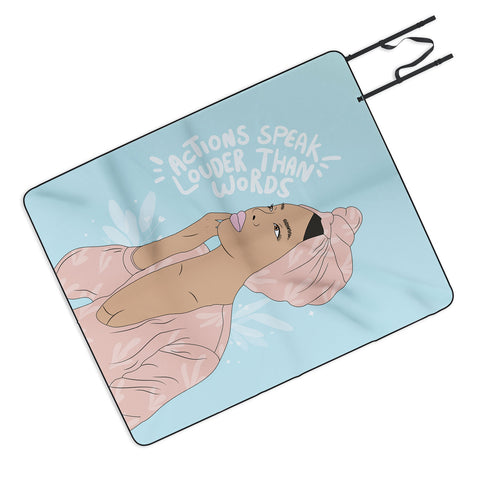 The Optimist Actions Speaks Louder Than Words Picnic Blanket