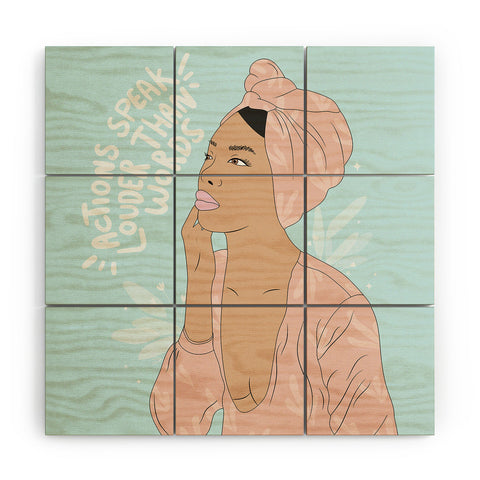 The Optimist Actions Speaks Louder Than Words Wood Wall Mural