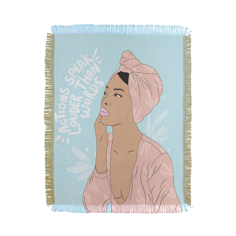 The Optimist Actions Speaks Louder Than Words Throw Blanket