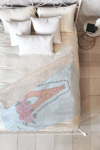 The Optimist Be Thankful Fleece Throw Blanket