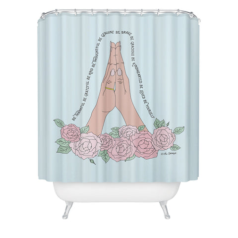 The Optimist Be Thankful Shower Curtain