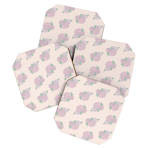 The Optimist Bed Of Roses in Pink Coaster Set