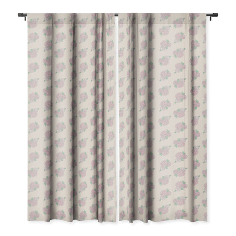 The Optimist Bed Of Roses in Pink Blackout Window Curtain