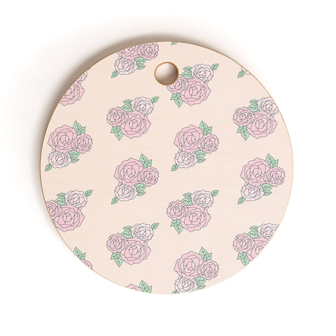 The Optimist Bed Of Roses in Pink Cutting Board Round
