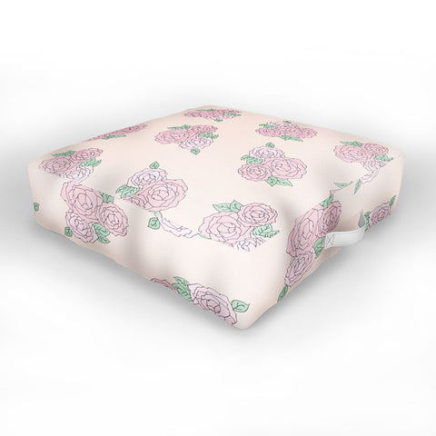 The Optimist Bed Of Roses in Pink Outdoor Floor Cushion