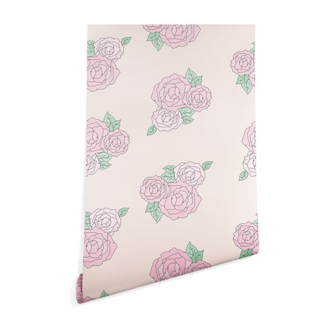 The Optimist Bed Of Roses in Pink Wallpaper