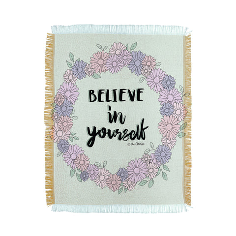 The Optimist Believe In Yourself Quote Throw Blanket