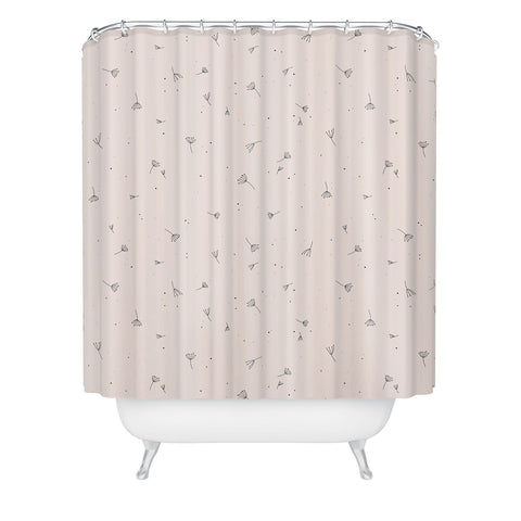 The Optimist Blowing In The Wind Beige Shower Curtain