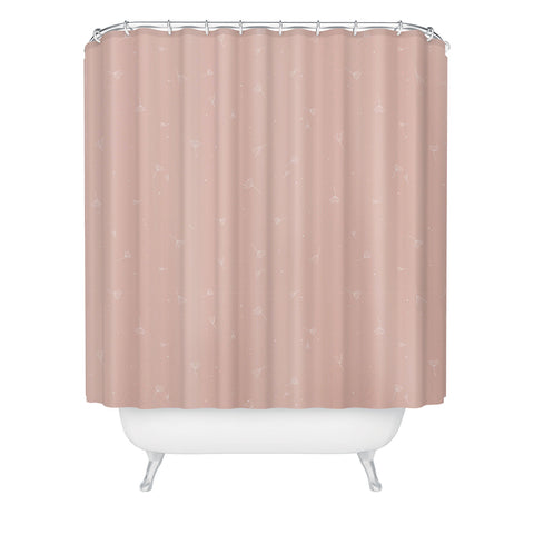 The Optimist Blowing In The Wind Peach Shower Curtain