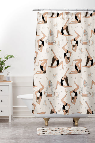 The Optimist Dance Of The Spirit Pattern Shower Curtain And Mat