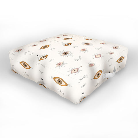The Optimist Evil Eye Magic Pattern Outdoor Floor Cushion
