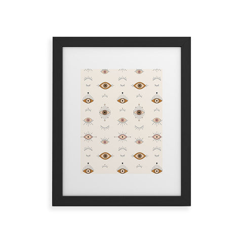 The Optimist Evil Eye Magic Pattern Framed Art Print