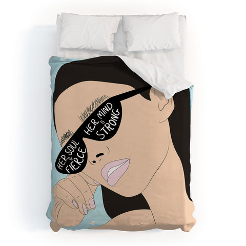 The Optimist Fierce Brave And Strong Duvet Cover