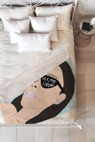 The Optimist Fierce Brave And Strong Fleece Throw Blanket