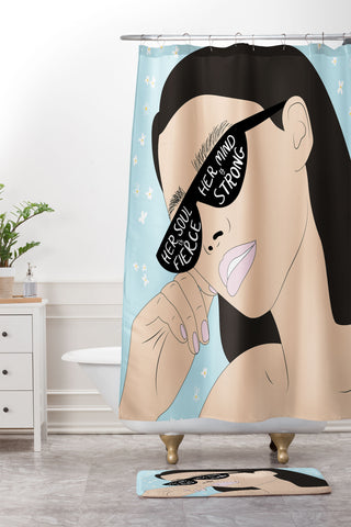 The Optimist Fierce Brave And Strong Shower Curtain And Mat