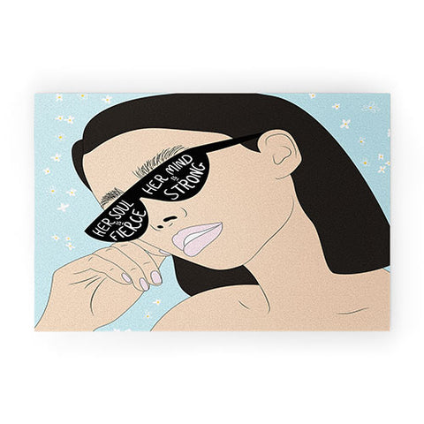 The Optimist Fierce Brave And Strong Welcome Mat