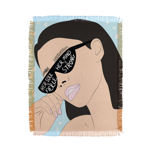 The Optimist Fierce Brave And Strong Throw Blanket