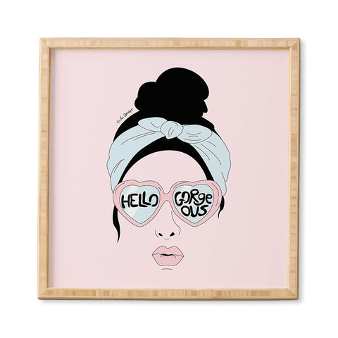 The Optimist Hello Gorgeous in Pink Framed Wall Art