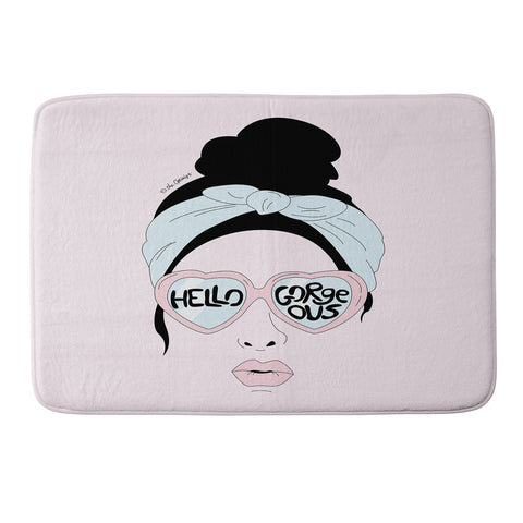 The Optimist Hello Gorgeous in Pink Memory Foam Bath Mat