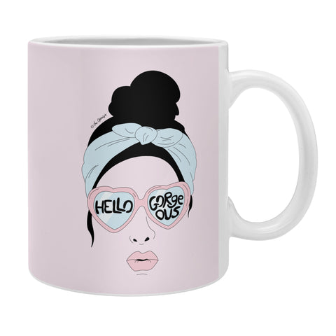 The Optimist Hello Gorgeous in Pink Coffee Mug