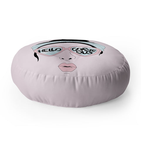 The Optimist Hello Gorgeous in Pink Floor Pillow Round