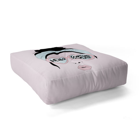 The Optimist Hello Gorgeous in Pink Floor Pillow Square