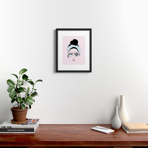 The Optimist Hello Gorgeous in Pink Framed Art Print