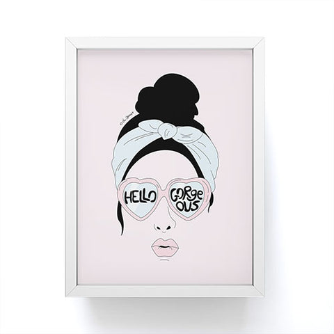 The Optimist Hello Gorgeous in Pink Framed Mini Art Print