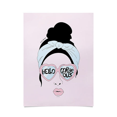 The Optimist Hello Gorgeous in Pink Poster