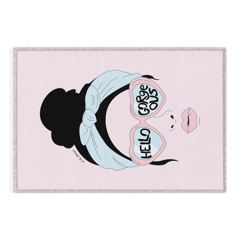 The Optimist Hello Gorgeous in Pink Outdoor Rug