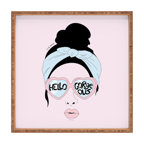 The Optimist Hello Gorgeous in Pink Square Tray