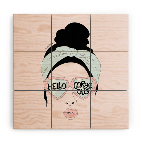 The Optimist Hello Gorgeous in Pink Wood Wall Mural