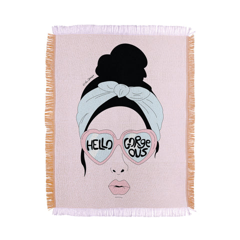 The Optimist Hello Gorgeous in Pink Throw Blanket