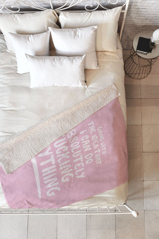 The Optimist I Can Do Anything Fleece Throw Blanket