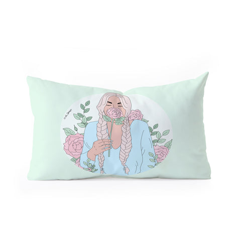 The Optimist Just Stop And Smell The Roses Oblong Throw Pillow
