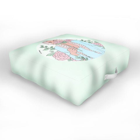 The Optimist Just Stop And Smell The Roses Outdoor Floor Cushion