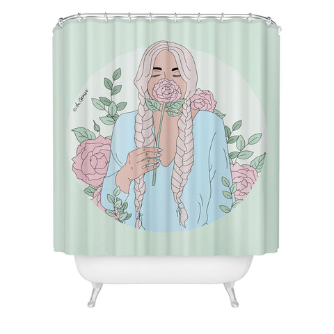 The Optimist Just Stop And Smell The Roses Shower Curtain