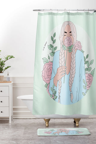 The Optimist Just Stop And Smell The Roses Shower Curtain And Mat