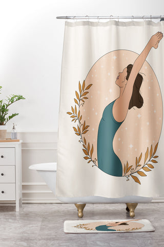 The Optimist Keep On Breathing Shower Curtain And Mat