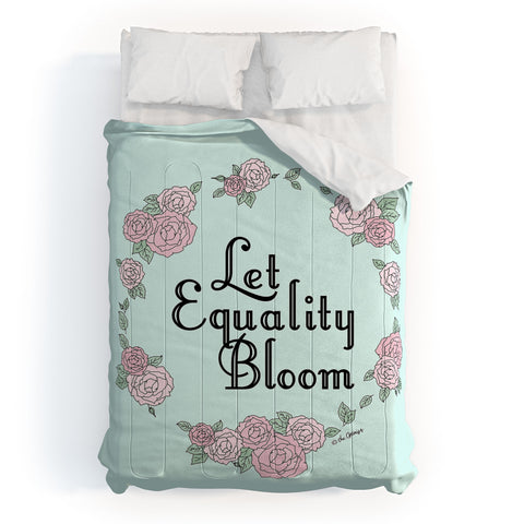 The Optimist Let Equality Bloom Typography Comforter