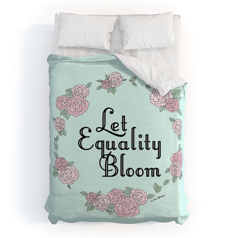 The Optimist Let Equality Bloom Typography Duvet Cover