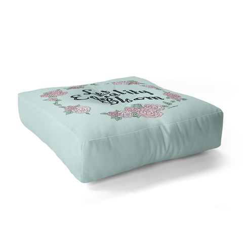 The Optimist Let Equality Bloom Typography Floor Pillow Square