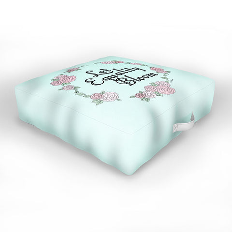 The Optimist Let Equality Bloom Typography Outdoor Floor Cushion