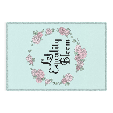 The Optimist Let Equality Bloom Typography Outdoor Rug