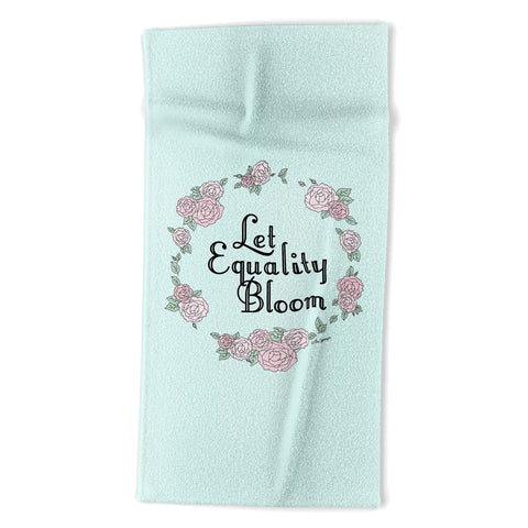The Optimist Let Equality Bloom Typography Beach Towel